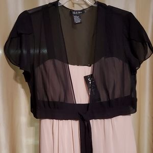 S.L.Fashions 2-pc Dress set, Size 16W, Sand/Black